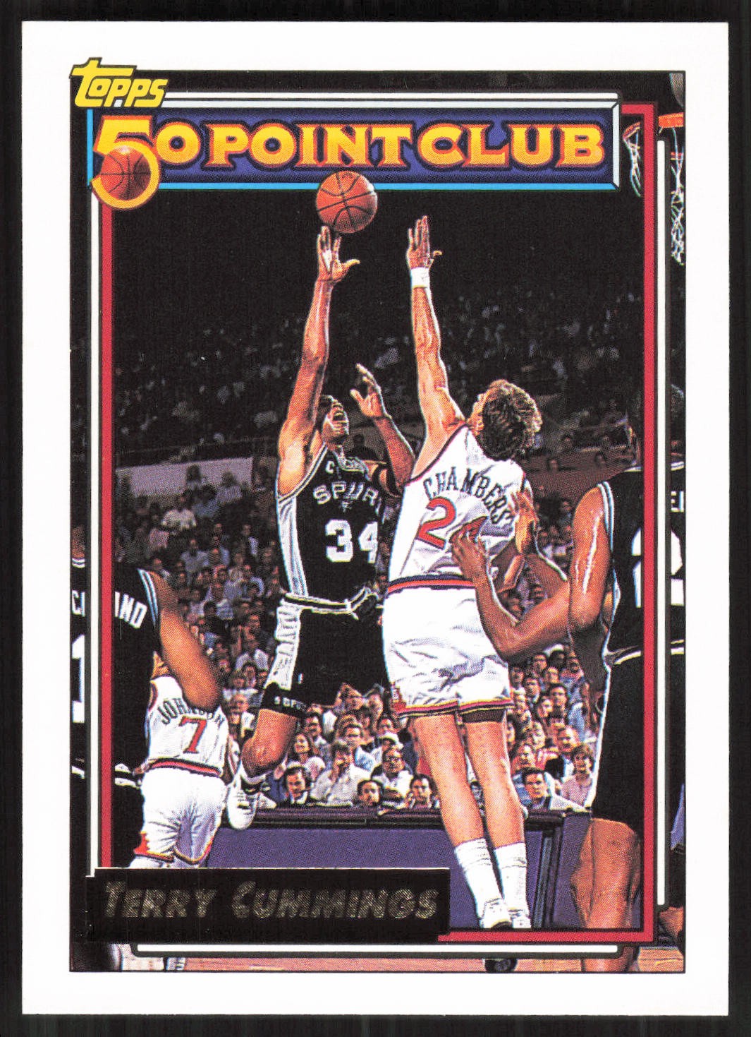 Terry Cummings, 1992-93 Topps Gold, #209, San Antonio Spurs,
