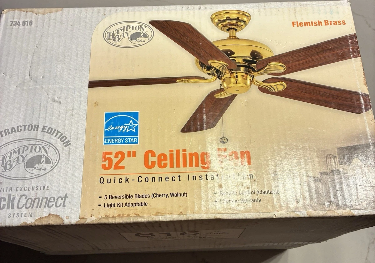 Ambassador クラシックファン Hampton Bay Brass Ceiling Fans 52 in Fan Width for sale | eBay