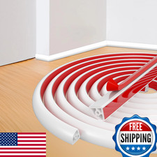 Flexible Quarter Round Molding Trim Waterproof Silicone Peel & Stick 472" for Ho