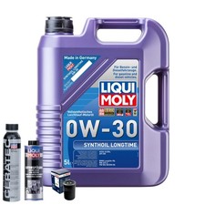 Motoröl 0W30 LIQUI MOLY Synthoil Longtime 5L+BOSCH Ölfilter +Spülung +Cera Tec
