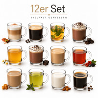 12 Set TeegläSer KaffeegläSer Teetassen Kaffee Tee GläSer TrinkgläSer Mit Henkel
