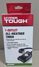 Hyper Tough 1-Outlet All-Weather Timer Programmable Grounded Outdoor HT1015 NEW