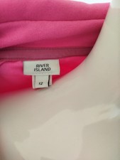 River Island Pink Wrap Dress Collared Button Short Sleeve Short Size 12