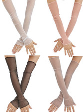 4 Pairs Women Mesh Sleeves Sheer Arm Sleeves Fashion Detachable Lace Sun Sleeves