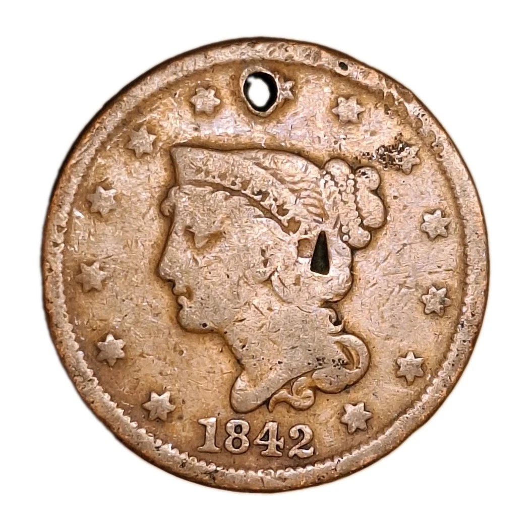 csbギミックワンダラー　本物 1842 Year Braided Hair Large Cents (1839-1857) for sale | eBay