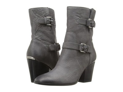 MK Michael Kors Women's Charcoal Ashton Mid Block Heel Bootie Shoes Ret $225 New