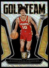 Zaccharie Risacher 2024-25 Panini Totally Certified #24 Gold Team Hawks Card
