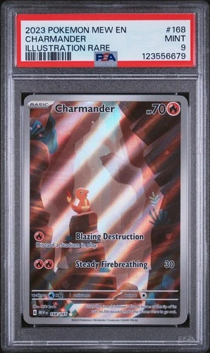 2023 Pokemon Mew Illustration Rare Charmander #168 PSA 9