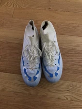 High Quality Mens Soccer Shoes TF/FG Ultralight Football Cleats White Blue 10-11