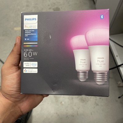 Philips Hue 548610 CFH Smart Light A19 Bulbs - 60W, Multicolor, Pack of 2