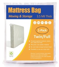 ComfortHome Mattress Bag for Moving and Storage, Twin/Full 1-Pack , Clear