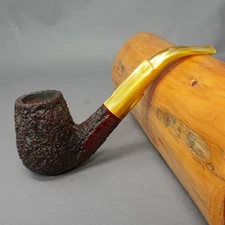 Ascorti Business KS Bent Rusticated Billiard Estate Briar Tobacco Pipe