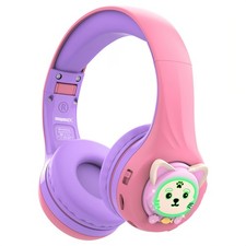 Kids Bluetooth Headphones for Girls Children Teens, LED Glow Light Cat
