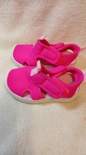 Cat Jack Toddler Girls Water Shoes Bright Pink w/ White Size 5 Hook Latch Soft