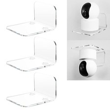 3 Pack Acrylic Floating Wall Shelves For Baby Monitor Security Camera Clear