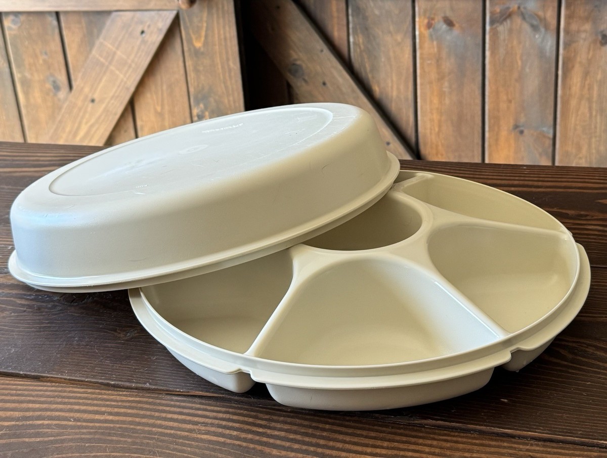 Tupperware TM-100 のカートリッジ 2本セット Vintage TUPPERWARE Divided Veggie Fruit & Dip Serving Tray 1665-2