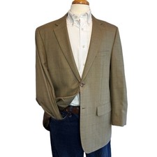 Joseph  Feiss Brown Blazer 42R 2 Button Sport Coat Suit Jacket Wool Silk