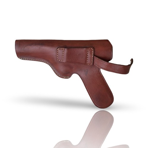 Leather Gun Holster for Luger P08, OWB, Right Left Handed, Black Brown Color - Picture 26 of 36