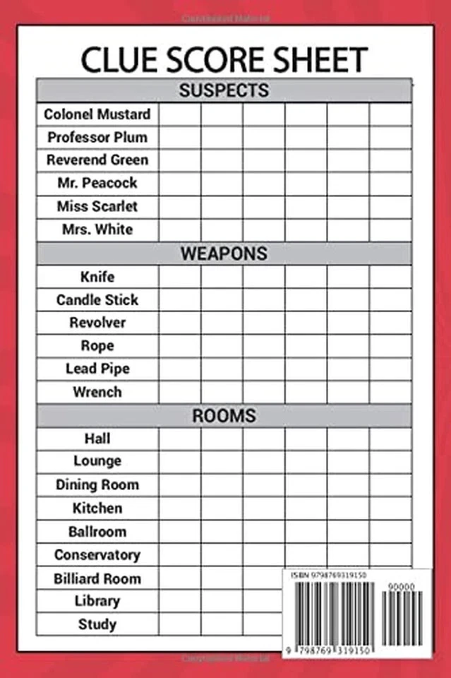 Clue Cards Replacement: Score Sheets Refills for Clue Board Game, Detective Answ - Image 2 of 2