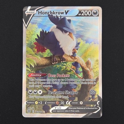 Pokémon TCG Karte Honchkrow V 162/172 Brilliant Stars Alternative Art - NM