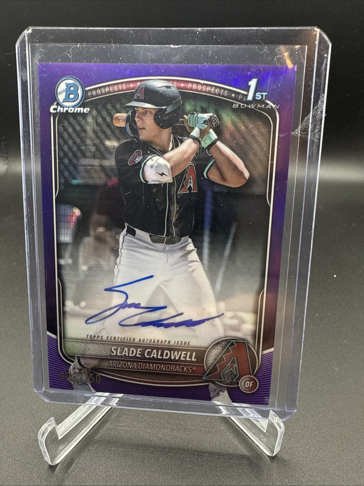 Slade Caldwell 2025 Bowman Chrome True Purple Refractor 1st RC Auto /250