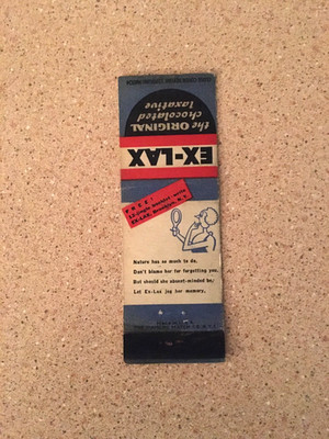 VINTAGE EX-LAX NATURE HAS SO MUCH TO DO. W/ MIRROR LAXATIVE OLD MATCHBOOK COVER