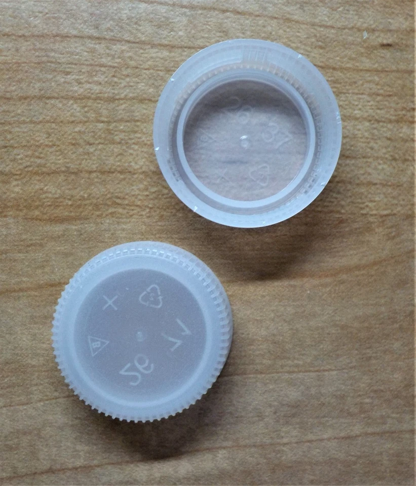 Lote de 100 tampas de garrafa de água de plástico branco Twist Top para artes e ofícios - Imagem 3 de 4