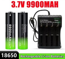 1 10Pc 3.7V 9900mAh Rechargeable Button top Li-ion Batteries High Capacity