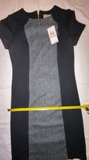 Woman’s 2 Michael Kors Grey Black Signature Short Sleeved Business Casual Dress 