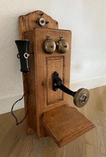 Swedish American Telephone Co Oak Wall Phone c.1905-1915 Complete & Original