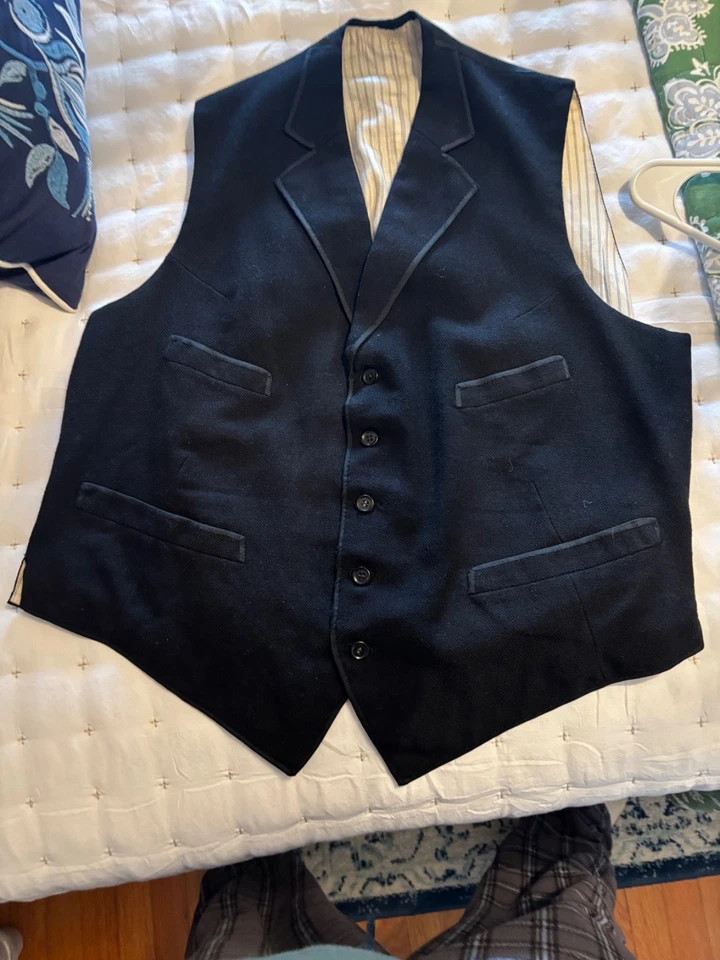 Traje de hombre francés vintage de los años 30 para la mañana ropa formal Stresemann con ribete de seda Foto 3 de 4