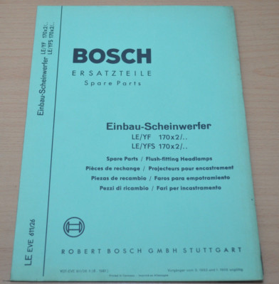 Bosch Einbau Scheinwerfer LEYF 170 x2 LEYFS 170 x2 Zierring Ersatzteilliste 
