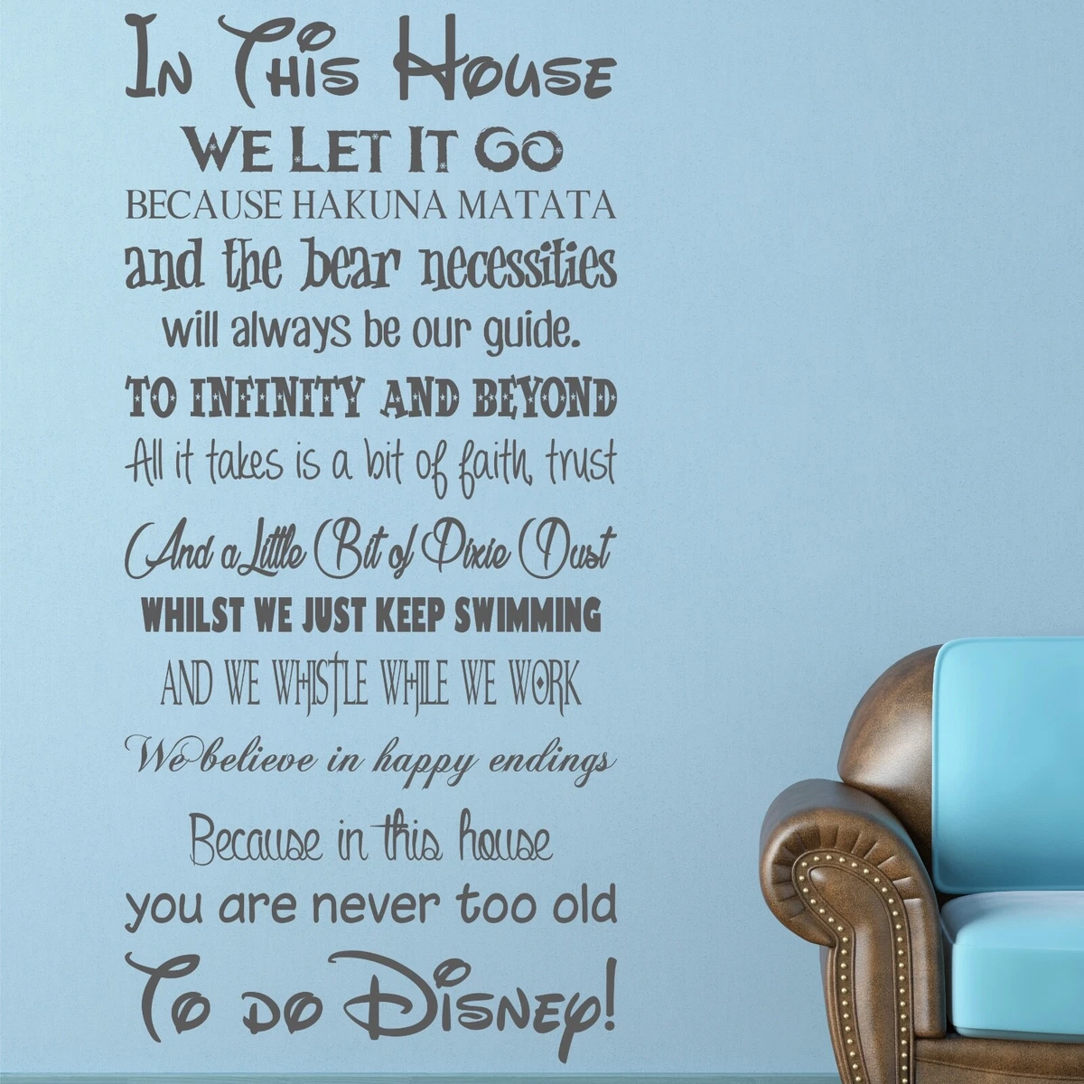 We Do Disney House Rules | Vinilo pegatina de pared cita calcomanía para niños