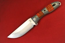 Busse Custom Elmax Variant .095" Saber Satin Blade, G10 G-rexed Pine Cone Handle