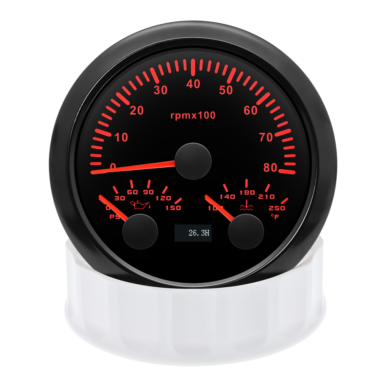 2 Inch Speedometer 2 Gauge Set 85mm Black GPS Speedometer 120MPH&Tacho/Fuel/Oil/Temp/Volt ...