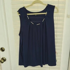womens top tank blouse  Naif size 3X navy blue