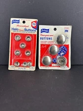 Vintage Prims Halo Insert Buttons and Cover Your Own Buttons Silver Brass