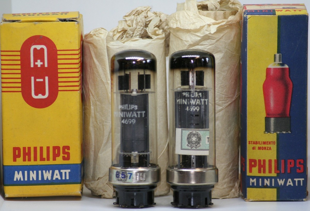 TUBE 4699 PHILIPS EL6 EL 6 METAL BASE VALVE LAMPE LAST STAGE NOS
