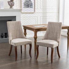 Set of 2 Dining Chairs Upholstered Chairs Kitchen Dining Chairs with Wooden Legs