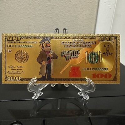 24k Gold Foil Plated Ford Pines Gravity Falls Banknote Disney Collectible