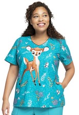 Bambi Cherokee Scrubs Tooniforms Disney V Neck Top TF626 BARW