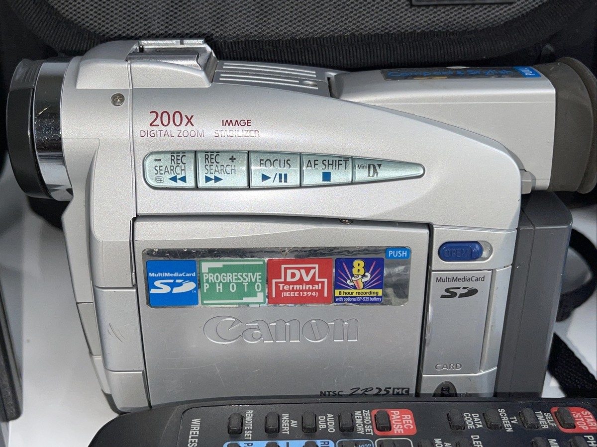 Canon ZR25MC Mini DV MiniDv Camcorder Video Transfer W/ Case Eject