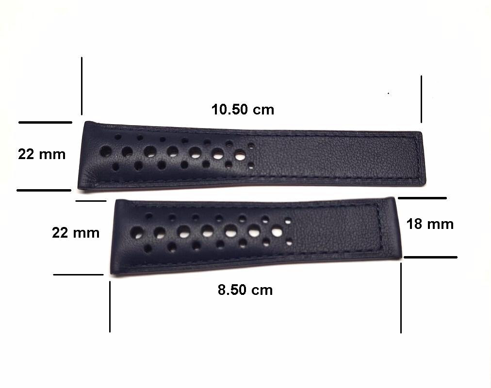 22mm Vera Pelle Cinturino Per Tag Heuer Carrera Monaco - Foto 10