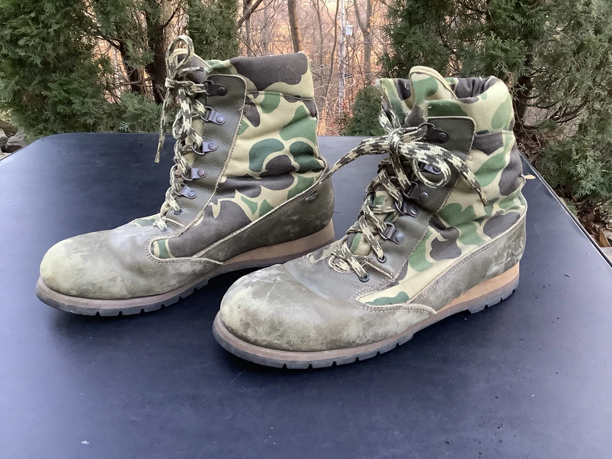 ROCKY BOOTS Leather Camouflage Vibram Soles Lace Up Work Outdoor