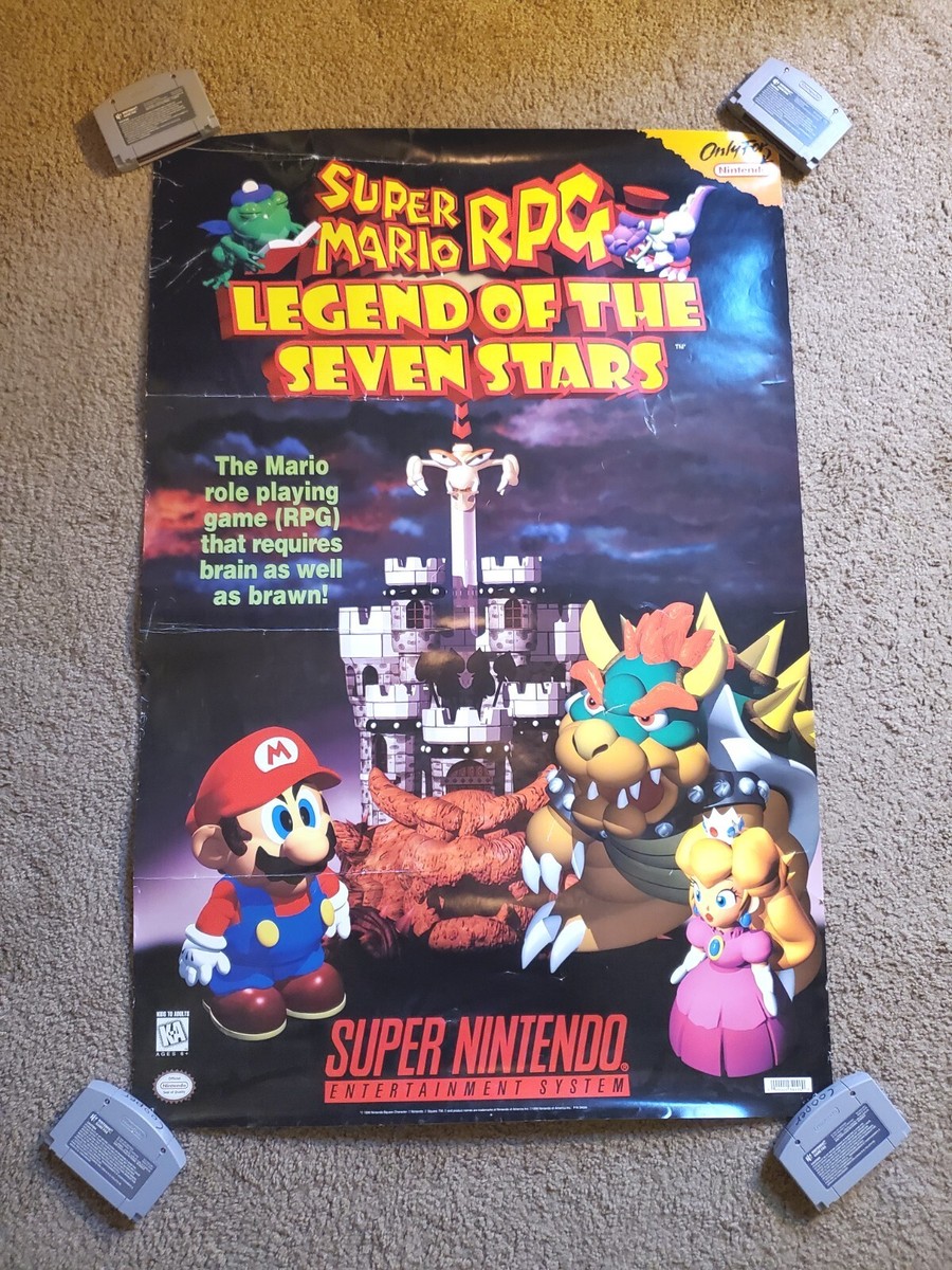 Super Mario RPG Legend of Seven Stars Poster 1996 SNES Nintendo