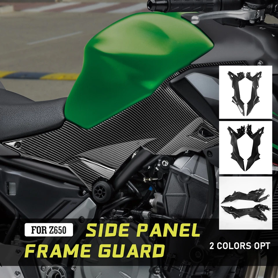 Protector de capó de panel de cubierta lateral de asiento con marco WOLFLINE para Kawasaki Z650 2017-2022 2018 Foto 3 de 4