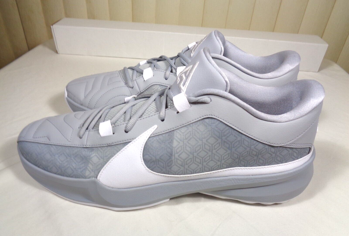 Nike Zoom Freak 5 TB Wolf Grey White Sneakers Shoes DZ2946  display picture 2