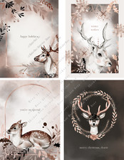 Festive Christmas Card Toppers Collage Sheet Supplies Scrapbooks Junk Journal