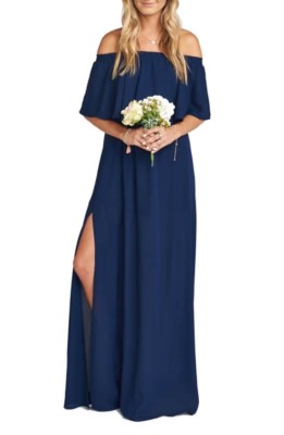 navy blue convertible bridesmaid dress Violaine Navy Convertible Maxi Dress