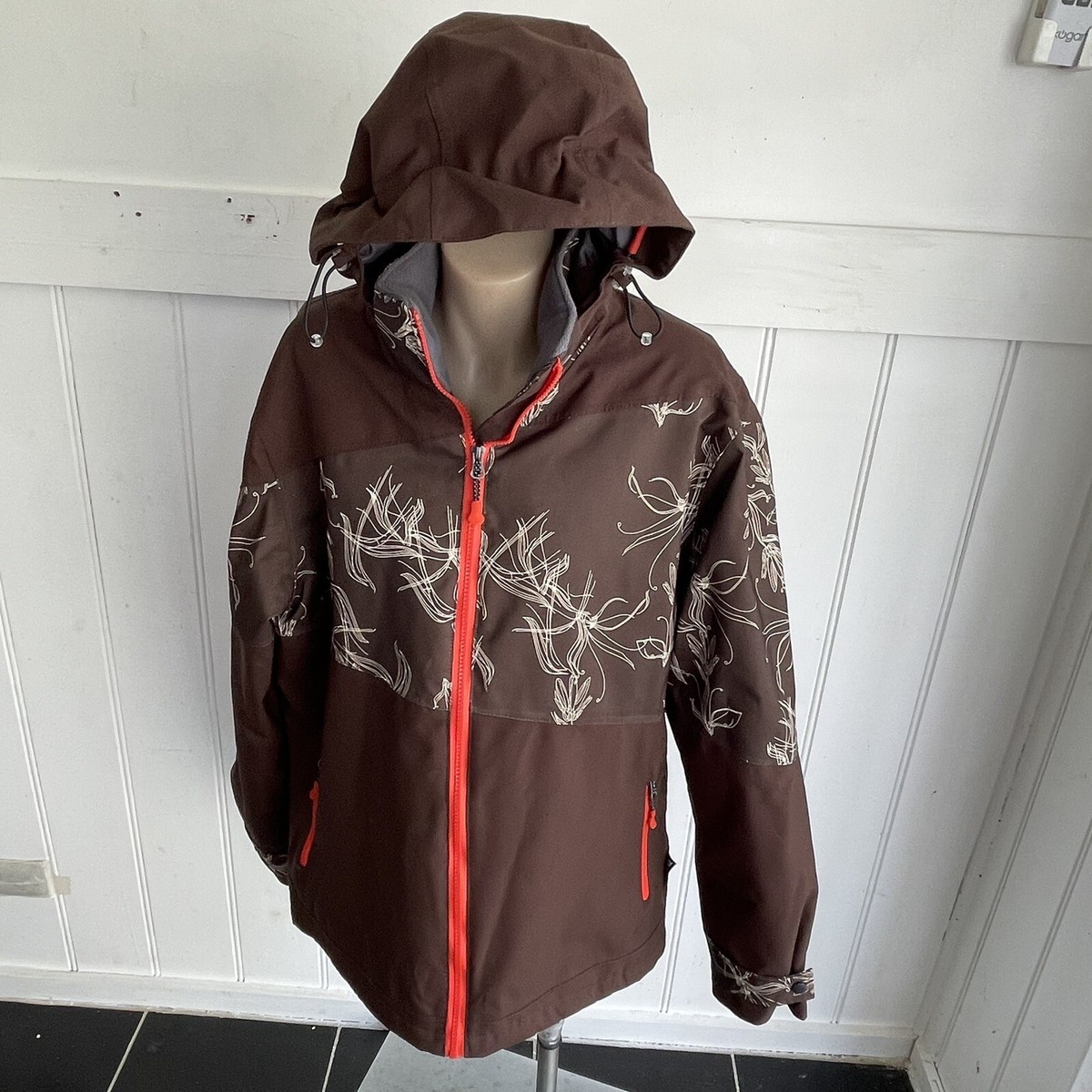 CRANE Ladies Hoodie Jacket Thinsulate Insulation Size Large Brown